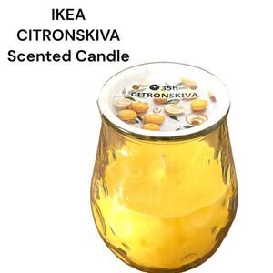 IKEA CITRONSKIVA Citrus Yellow Scented Candle in Glass